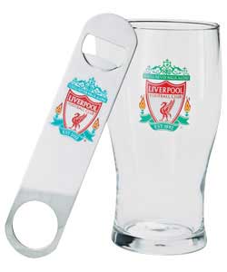 Pint Glass And Bar Style Bottle Opener Gift Pack