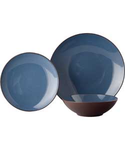 Living 12 Piece Stoneware Dinner Set - Navy Blue