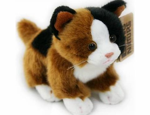 Living Nature Small Soft Toy Cat ~ Black And Brown