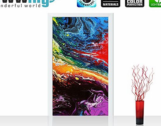 Non-woven door wallpaper 100x211cm (33`` x 611``) PREMIUM PLUS RAINBOW WALL by liwwing (R) | Fleece Wallpaper Mural Wallpapers Murals photo wallpaper mural image picture poster | Colorful abstract backg