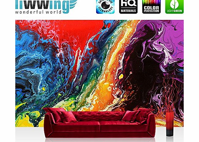 Non-woven photo wallpaper 400x280cm (131`` x 92``) PREMIUM PLUS RAINBOW WALL by liwwing (R) | Fleece Wallpaper Mural Wallpapers Murals photo wallpaper mural image picture poster | Colorful abstract back