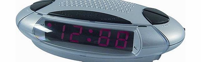 LLOYTRON Brio Digital Alarm Clock - 12 Hour LED Display - Snooze Control - PM indicator