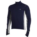 NEW BALANCE Semi-Fitted Knitted 1/2 Zip Long Sleeve Mens Thermal Top , M, AVIATOR
