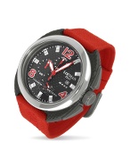 Locman Mare Titanium and Carbon Case Red Chronograph Watch
