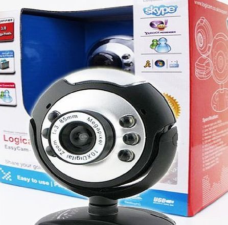 Logicam Easycam Webcam- USB Webcam, Built-in Microphone, Plug amp; Play Webcam, 6 LED lights, Plug and Play USB Web Camera which does not need any driver - Ideal Chat webcam and Ideal Gift [Price red