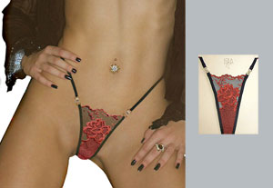 Embroidered French micro thong