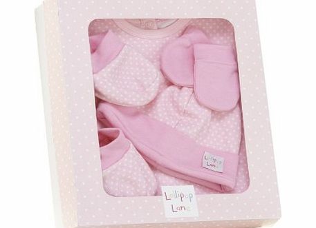 Everyday Out and About Gift Set Romper, Plain Hat, Mitts and Booties (Pink, Pack of 4 Pieces)