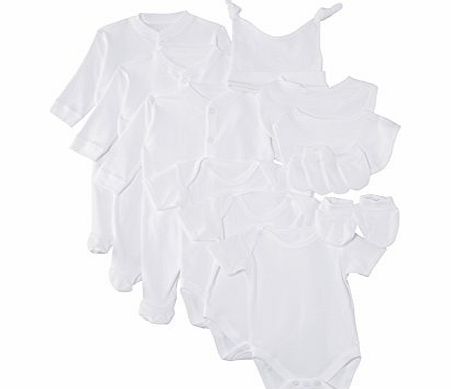 Lollipop Lane Unisex Baby 12 PC Starter Set Clothing Set, White, Newborn