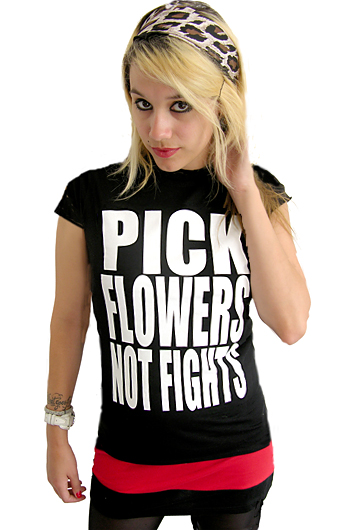 Pick Flowers Not Fights Lollipop Girls T Shirt
