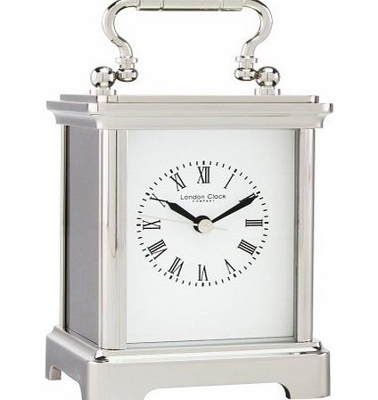 London Clock Co Solid Brass Silver Carriage Clock