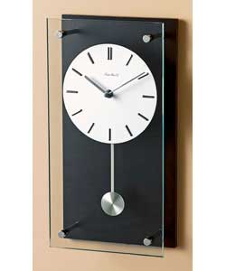 London Clock Company Glass and Wood Pendulum Clock
