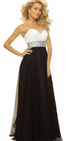 B87 BLACK WHITE CHIFFON SIZE 8-16 Evening Dresses party full length prom gown ball dress robe (18)