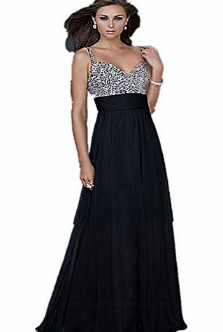 LondonProm ll7 beading Pink blue Evening Dresses party full length prom gown ball dress robe (10, Black)