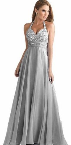 TL8 Evening Dresses party full length prom gown ball dress robe (8, STONE SILVER)
