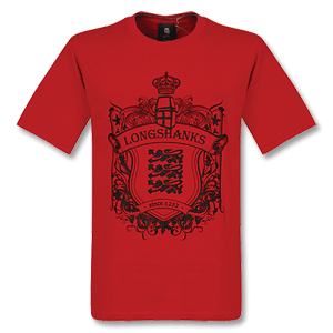 Three Lions T-Shirt - Red/Black Logo