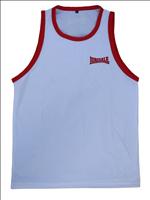 Lonsdale Club Vest White/Red - MEDIUM (L130-C/M)