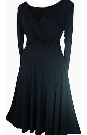 look for the stars BLACK EVENING/FORMAL/PARTY/COCKTAIL DRESS WITH 3/4 LENGTH SLEEVES **GUARANTEED NEXT DAY DELIVERY AVAILABLE UP TO 3 PM** (14)