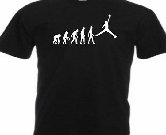 Loopyparrot Evolution of man basketball T-shirt 86 - Black - Large