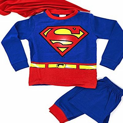Lora Dora Kids Boys Fancy Dress Up Play Costumes / Pyjamas Nightwear Pjs Pjs Set Superman Party Size UK 7-8 Years