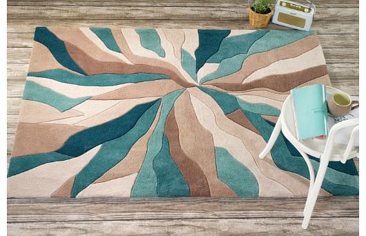 Lord of Rugs Large Quality Modern HeavyWeight Modern Art Design Turquoise Beige Area Rug in 120 x 170 cm (4 x 56)