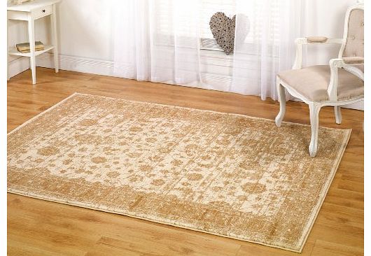 Very Large Heavy Silky Look Traditional Classic Beige Area Rug in 160 x 230 cm (53 x 77) Carpet