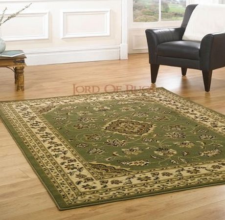 Lord of Rugs XLarge New Quality Traditional Rugs Green rug carpet 200 x 290 cm (67`` x 96``) Sherborne