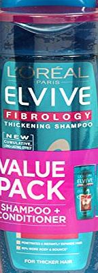 LOreal  Elvive Fibrology Thickening Shampoo amp; Conditioner Value Pack 250ml