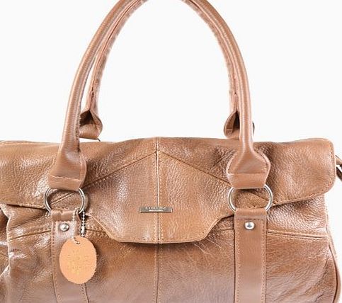 Ladies Leather Shoulder Bag / Handbag with Folder Over Flap and Magentic Clasp. ( Black )