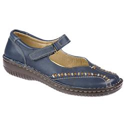 Loretta Female HAK1107 Leather Upper Leather Lining Casual Shoes in Navy, Red