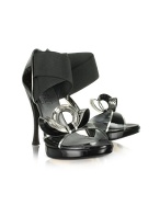 Loriblu Black Patent Leather Evening Sandal Shoes