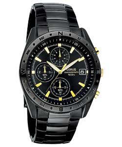 Chronograph Black Ion Plated Two Tone Bracelet Watch