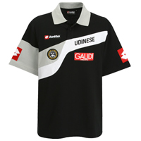 Lotto Udinese Official Polo Shirt - Black/White/Grey.