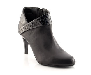 Croc Leather Ankle Boot