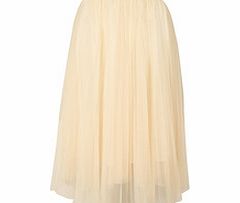 Louche Betulla cream elastic waist midi skirt