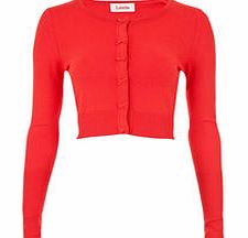 Izzy red bow placket cardigan
