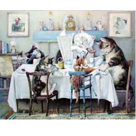 Louis Wain Tabbys Breakfast Time by Louis Wain Overseas