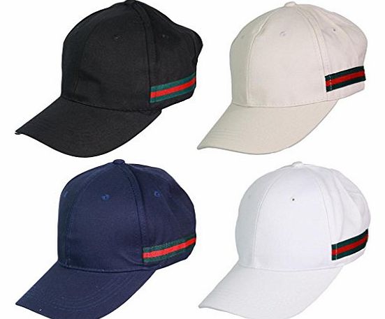 Mens Boys Designer Multi Stripe Baseball Cap Summer Retro Design Adjustable Back Cap Hat Navy