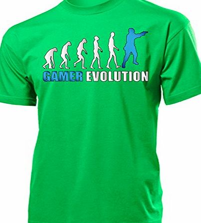 Love-All-My-Shirts GAMER EVOLUTION 2005(H-Kellygreen-Weiss-Blau) Size. XX-Large