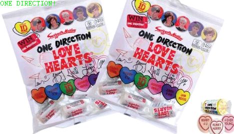 One Direction 1D Love Hearts Candy Sweets (2 Packs of 128g Bags)