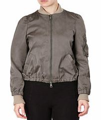 Grey and beige two-tone bomber jacket