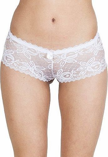 Ladies Full French Lace Knickers Boy Shorts Hot Pants - Size S M L XL XXL XXXL 8 10 12 14 16 18