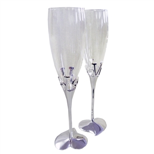 Silver Champagne Flutes