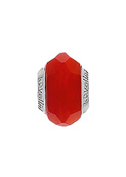 Silver and Red Ice Murano Glass Charm