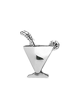 Silver Happy Hour Cocktail Cup Charm
