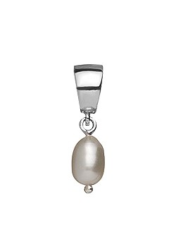 Silver Large Spiral Pearl Drop Charm