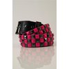 Lowlife Belt - Checker Stud (Textured Black/Pink)