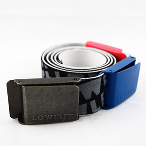 Lowlife Block Reversible web belt - Black/Silver