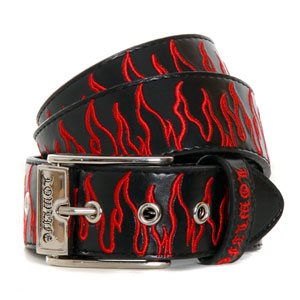 Lowlife Flames Belt - Black/Red