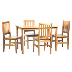 LPD - Galway Dining Table & 4 Solid Seat Chairs