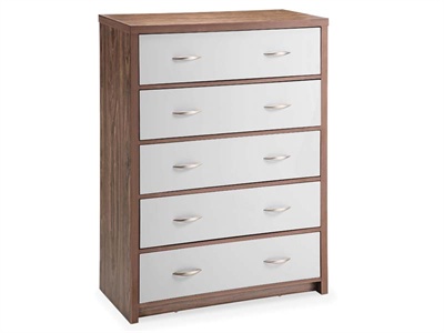 LPD Furniture Milan 5 Drawer Chest Small Single (2 6`)